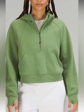 Sz M/L Lululemon Scuba Oversized Half-Zip Hoodie Green Foliage